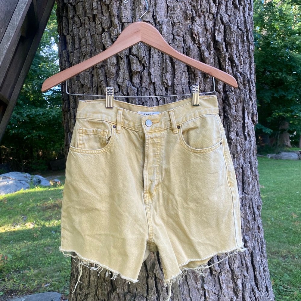 Pacsun Yellow high waisted jean shorts